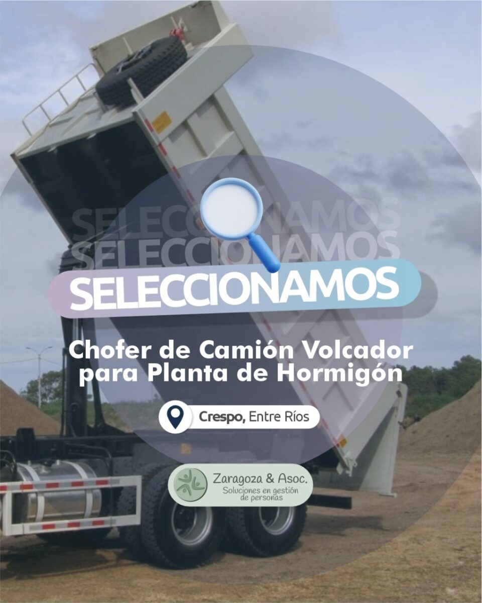 Chofer de Camión Volcador para Planta de Hormigón