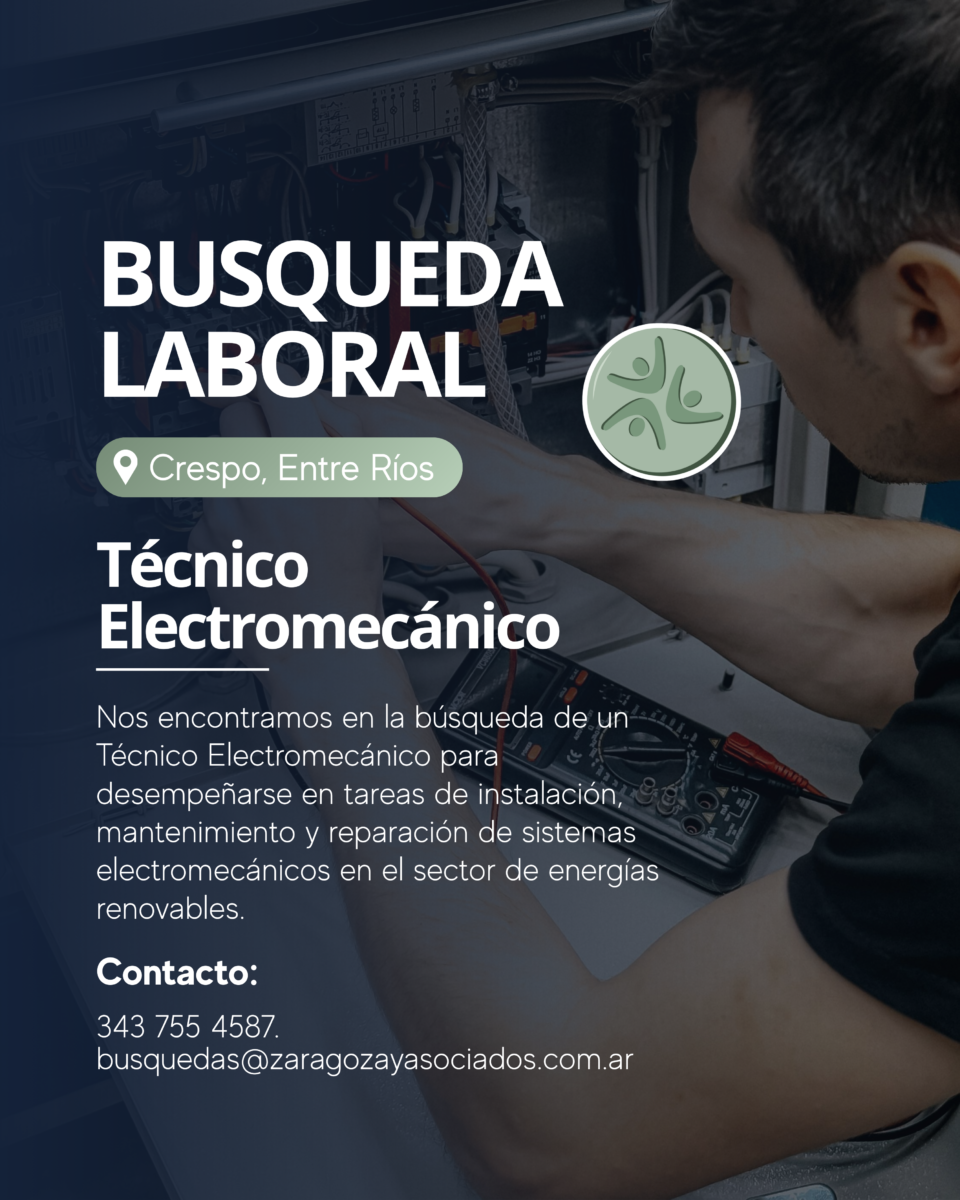 Selección de personal – Técnico Electromecánico