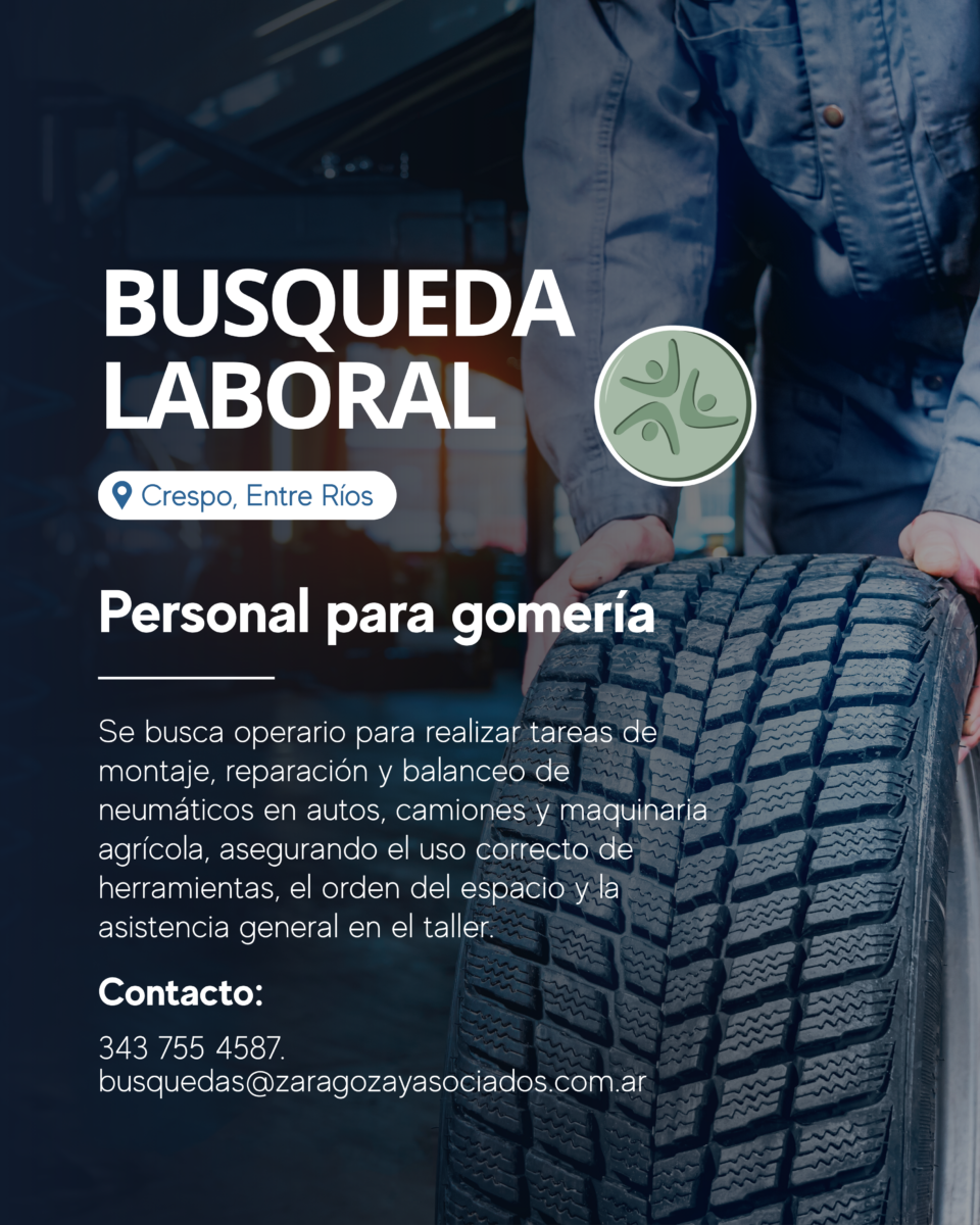 Selección de personal – Personal para gomeria